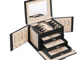 an image of a black jewelry box with a mirror on top of it