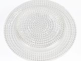 the plate is clear and has a small pattern on it