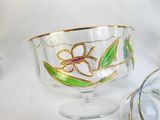 a glass bowl and a glass bowl on a table