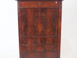 an old wooden chest of drawers with a marble top