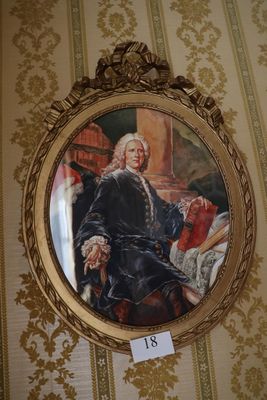 a picture of a painting of a man sitting in a chair