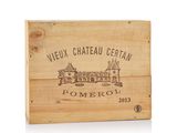 a wooden box with a picture of a building on it