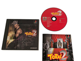 a red cd with a picture of a woman on it