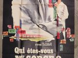 an old movie poster of a man in a suit and tie
