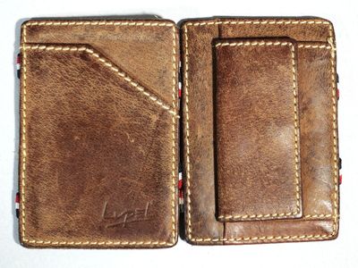 LYPEL porte-carte en cuir marron