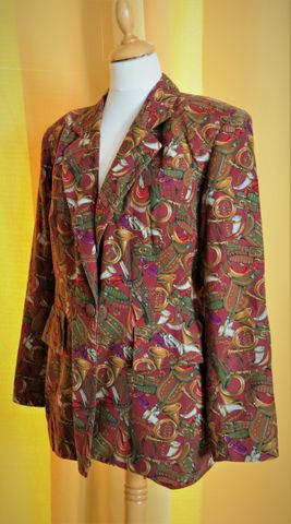 CACHAREL – Belle Veste 100% coton à décor d’accessoires de chasse...