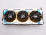 a close up of two fan blades on top of each other