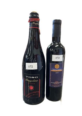 1 bouteille TOSO Fragolino Rosso + 1 bouteille TERRA VINYA, …