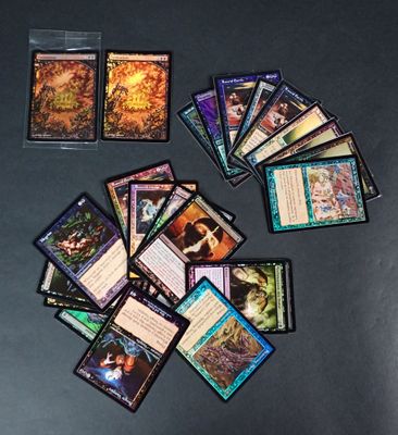 a lot of cards that are on the table