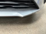 a close up of a car ' s grille with a cat on it