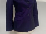 purple blazer jacket on a mannequin display on a white background