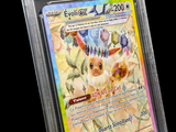 a close up of two pokemon cards in a clear plastic case
