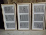three framed pictures of a picture of a man and a woman on a bench