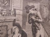 a drawing of a man holding a baby in his arms