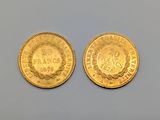 deux pièces d'or, dont l'une est un souverain et l'autre un souverain