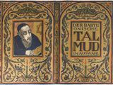 un vieux livre sur lequel figure l'image d'un homme tenant un livre