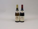deux bouteilles de vin posées l'une à côté de l'autre sur une surface blanche