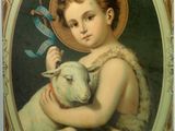 une image représentant un tableau d'un enfant tenant un mouton