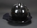 a black helmet with a black cloth on it