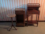 a small table with a small stool next to it