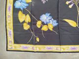an image of a scarf with blue and yellow flowers on it