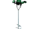 a close up of a drill on a pole with a white background