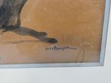 un tableau représentant un oiseau perché sur une branche d'arbre