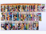 une grande collection de bandes dessinées sur fond blanc
