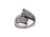 sterling silver ring with diamonds on a white background