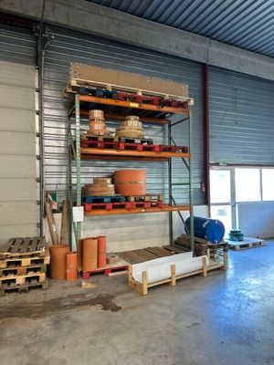 a large room with a lot of shelves in it