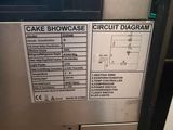 a sign on the side of a refrigerator that says cake showcase circuit diagram