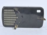 a black radio sitting on top of a white table