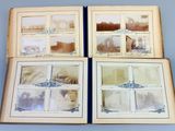 an open book with pictures of buildings and buildings on it
