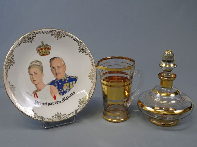 Cristallerie et verrerie de Monaco : carafon et pichet en verre à...