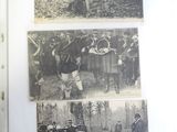 three pictures of a man holding a tennis racquet on a tennis court