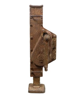 an old rusty fire hydrant on a white background with a white background