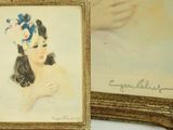 painting of a woman with a blue flower in her hair and a painting of a woman with a blue flower in her hair