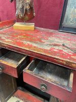 Buffet en bois peint rouge (photo 3)