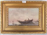 an image of a painting of a boat on a body of water