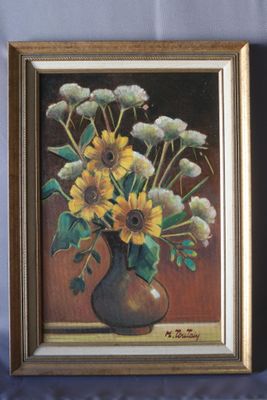 Max TOUTAIN (1935-2006), "Bouquet de tournesols", huile sur …