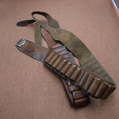 a pair of leather suspends on the floor