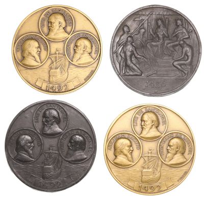 four commemorative medals depicting the life and times of the people of the united states
