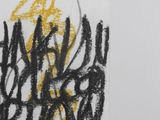 a drawing of a man riding a bike on a wall