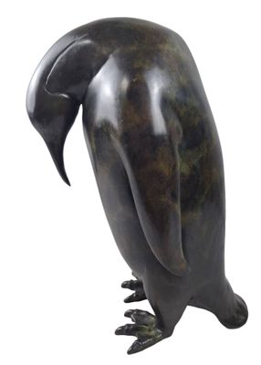 statue of a penguin on a white background with a white background