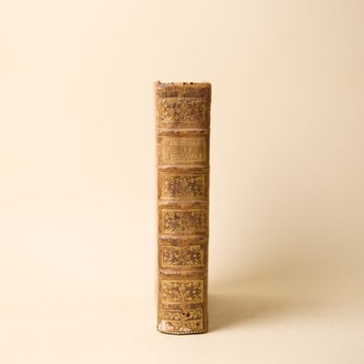 un vieux livre posé sur une table