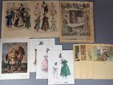 De nombreuses tenues d'époque sont accrochées au mur de cette pièce