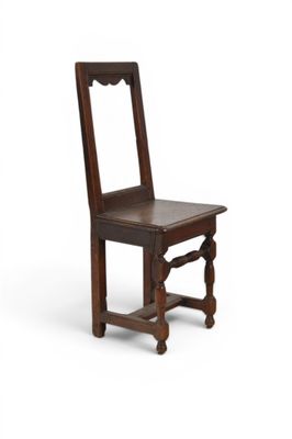 an image of a wooden chair with a wooden seat on a white background