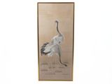a picture of a painting of a crane on the wall