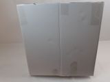 an image of a silver refrigerator with a door open