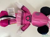 disney minnie mouse plush toy with pink dress and black bow